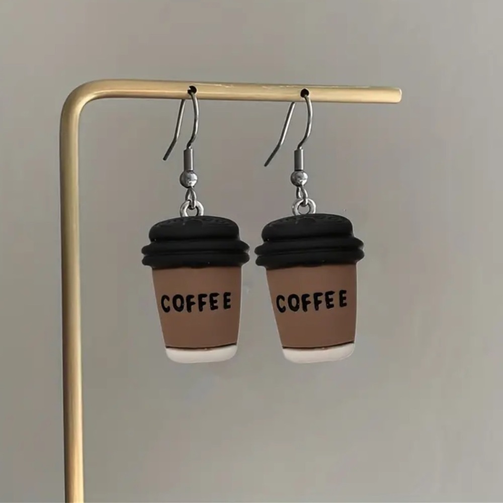 Coffee Cup Hook Earrings